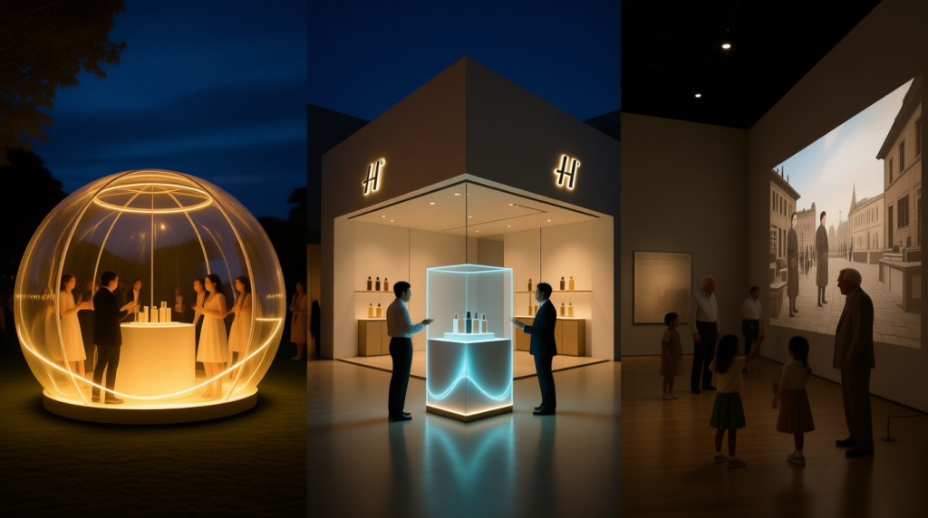 Commercial immersive projection room applications in event venues, retail stores, and museums