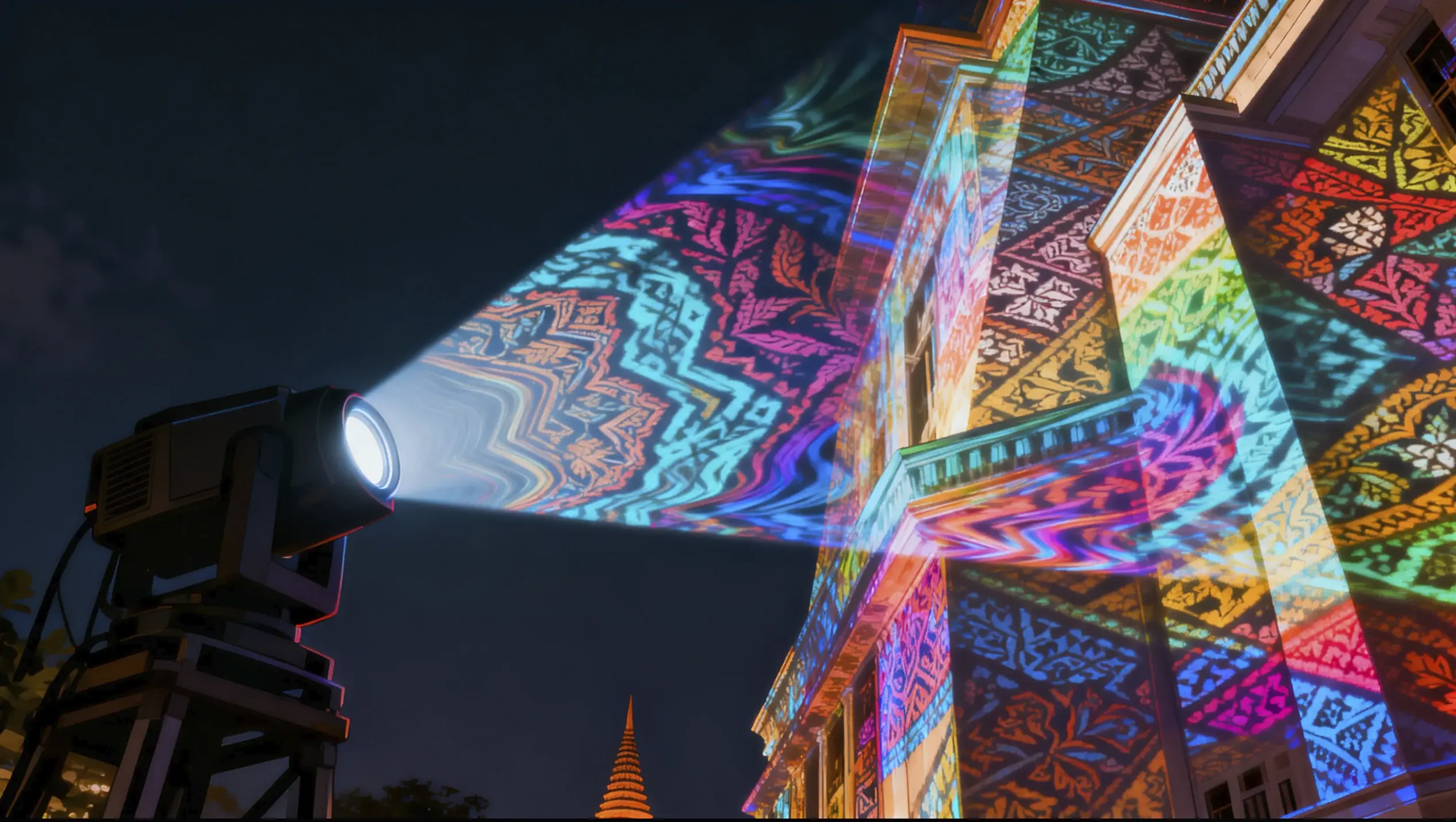3D projection mapping show on an iconic Indonesian temple at night by Cebirra, Indonesia's leading projection mapping company